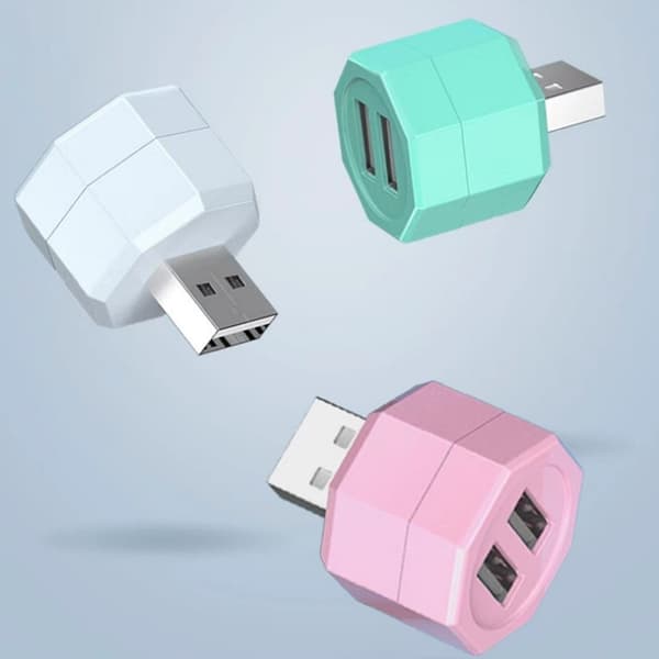 5-delt LED USB-plugg nattlys bærbar disklys 5V les