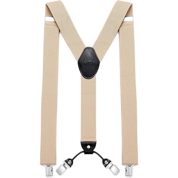 Brede herreseler med 4 clips i elastisk og justerbar Y-form B