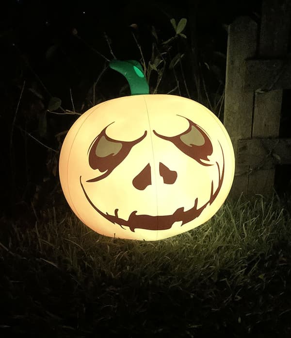 Halloween Horror Græskar Oppustelig 16\" Lysende Farveskiftende