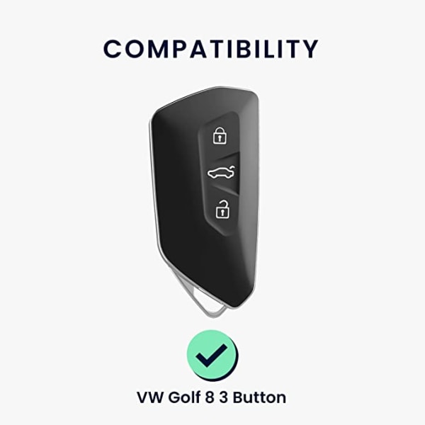 Silikon nøkkeldeksel for VW Golf 8 - Svart/Rød