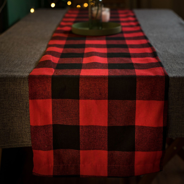 Buffalo Check Collection, Klassisk Farmhouse Bordsløber, 14x72,