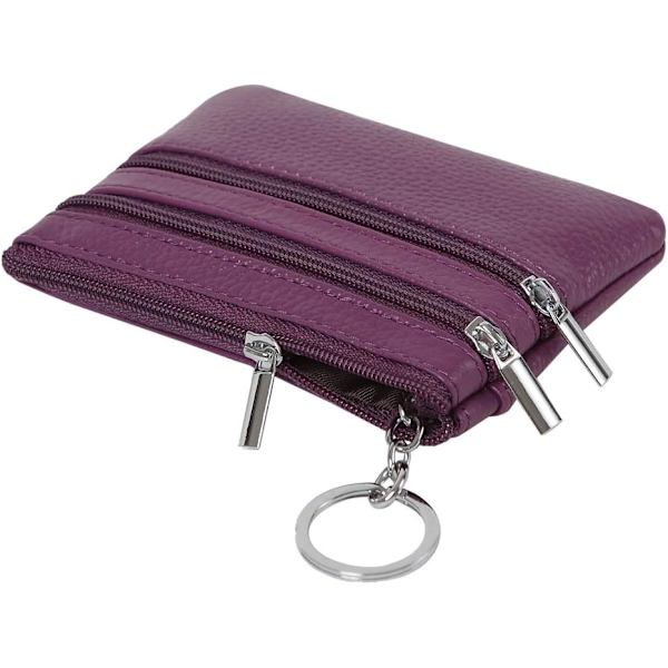Kvinners ekte skinnmyntpung Mini Pouch Change Wallet med