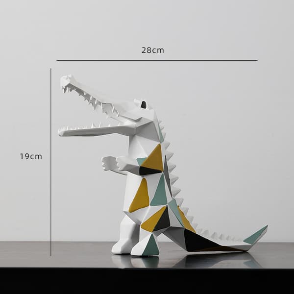 Krokodilledekorasjon Dyrestatue Figur Arts Resin Sculp