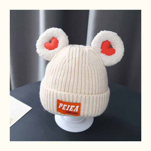 Børne hue Efterår og vinter ny baby pullover hue Tyk