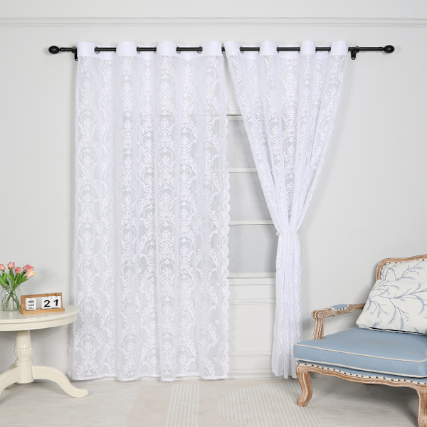 Avdelare dörrgardin Voile - Extra lång Voile gardin öljett topp