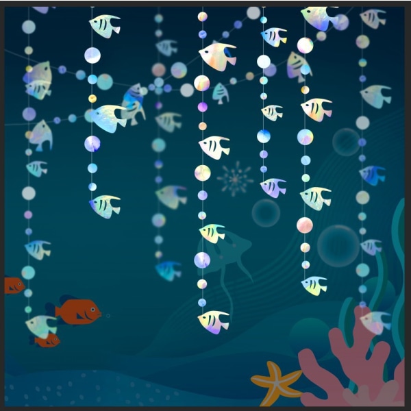 Ocean Fish Party Garland Kit (2 stk., 3,5 m længde hver), Symphony