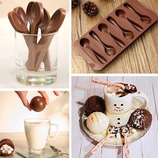 6 stk. silikoneforme til slik og chokolade: Fleksibel form til