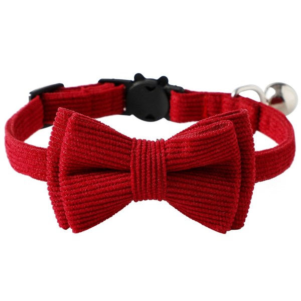 Set med 2 snabbkopplingshalsband för röda katter, mjukt halsband m