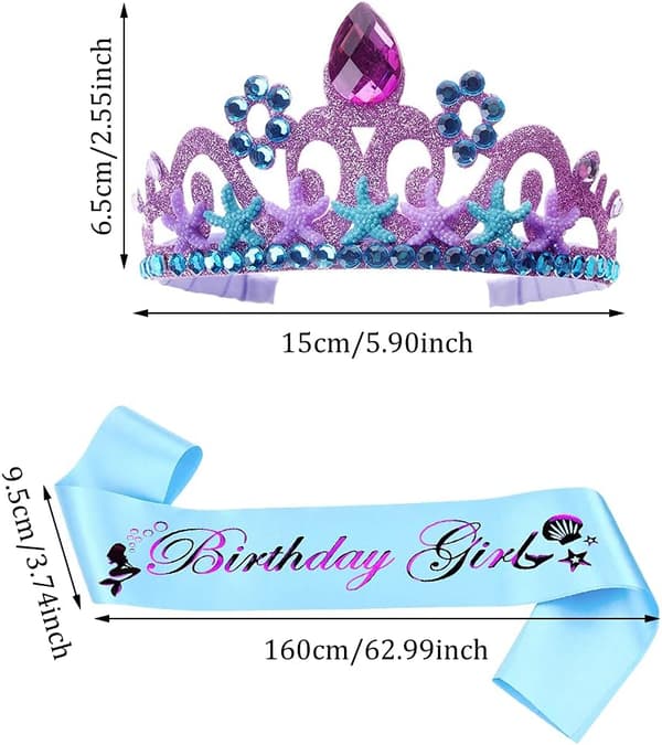 Glitter Havfrue Hodebånd med Prinsesse Mesh for Fest Tilbehør