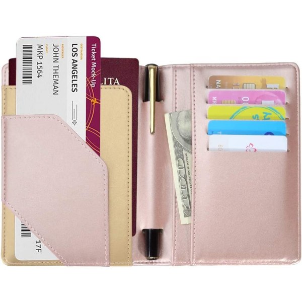 Suojaa passin cover, (Rose Gold) RFID-esto Travel Protec