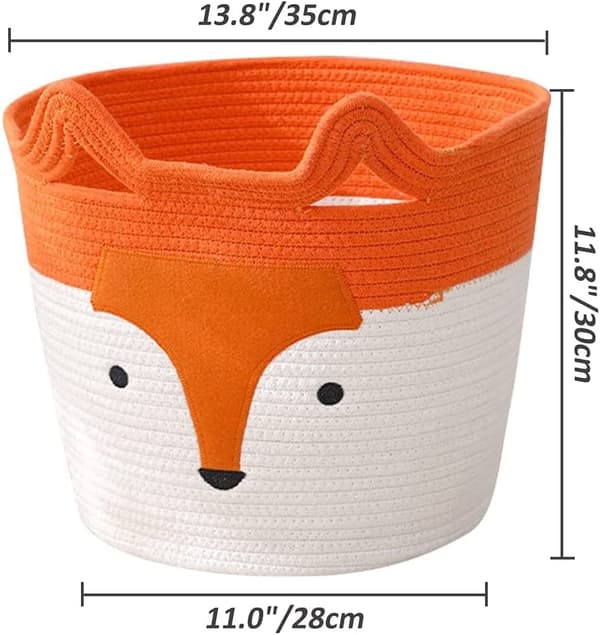 Bomullstvättkorg, Orange Fox hopfällbara förvaringskorgar
