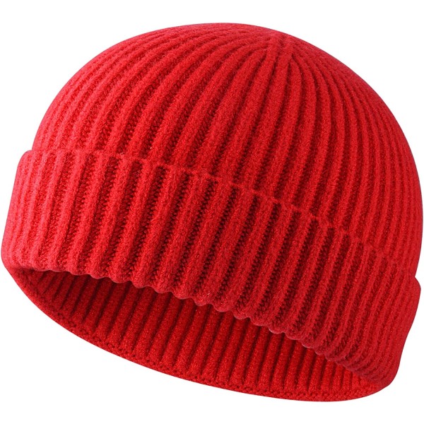 Lyhyt Fisherman Pipo miehille Naiset, Talven lämpimät hatut, punainen