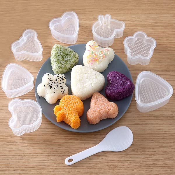 7-delt sushiform, PP-plast risballform, transparent bento
