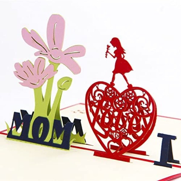 Morsdagskort, bursdagskort til mamma, 3D Pop Up-hilsenbil