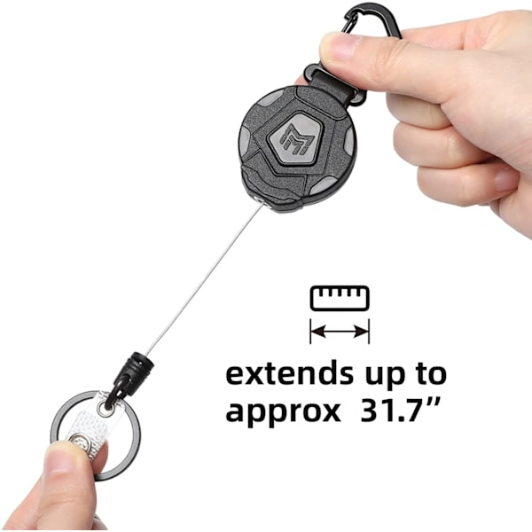 2 Retractable Keychains, Carabiner Badge Holder, Tactical Badge R