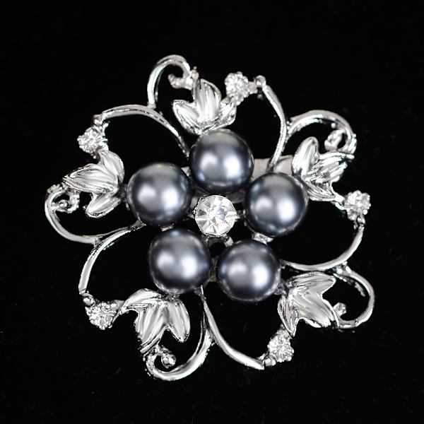 Broschnålar Faux Pearl Broscher Rund Form Blomma Brosch Halsduk P
