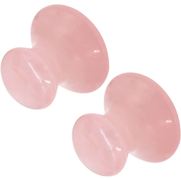 Pink - 2-stykke champignon kvarts ansigtsmassager Health Tool Jade Mu