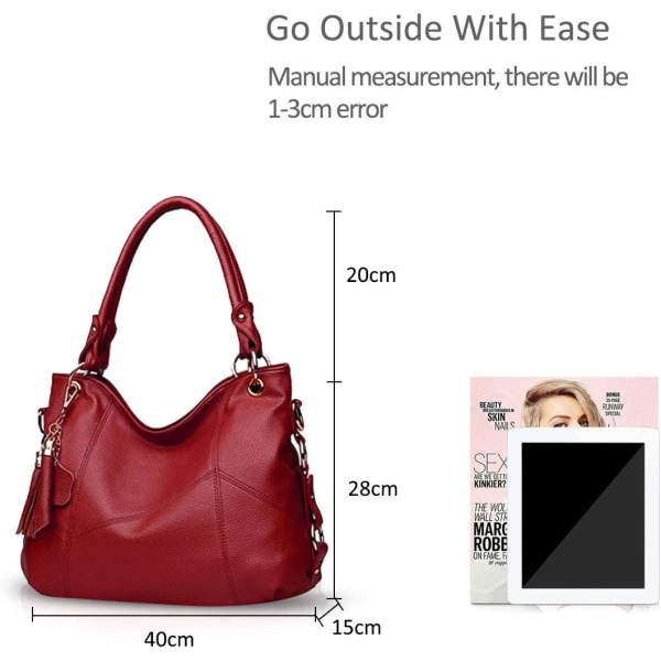 Svart handväska dam stor mode axelväska läder crossbody