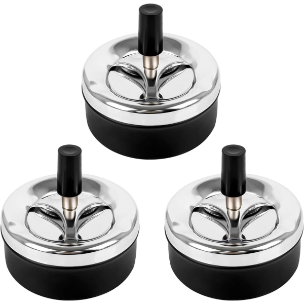 3PCS Closed Ashtray with Swivel Function, Wind Ashtray with Lid