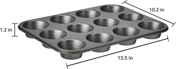Set med 2 non-stick muffinsformar i kolstål
