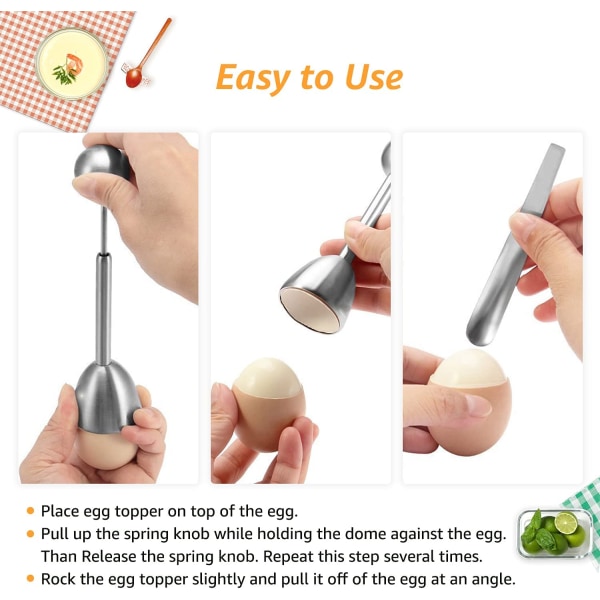 Æggeskærer Æggeværktøj i rustfrit stål, Æggeskalsoplukker, Skalskæring