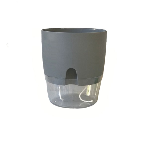 Gray - Automatic Indoor Planter Plastic Planter with Watering Sy