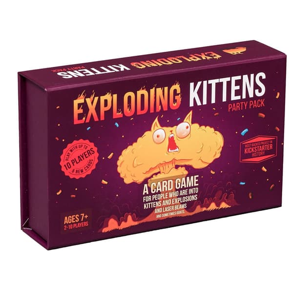 Exploding Kittens Party Pack, Exploding Kittens - Korttipelit aikuisille, teineille ja lapsille - Hauskoja perhepelejä - Venäläinen Ro