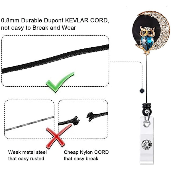 2-pack Retractable Badge Holder Scroll, Adorable Handmade Shiny