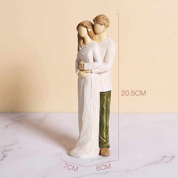 Brudepar-statuett bryllupskakepynt, brud og brudgom-figur