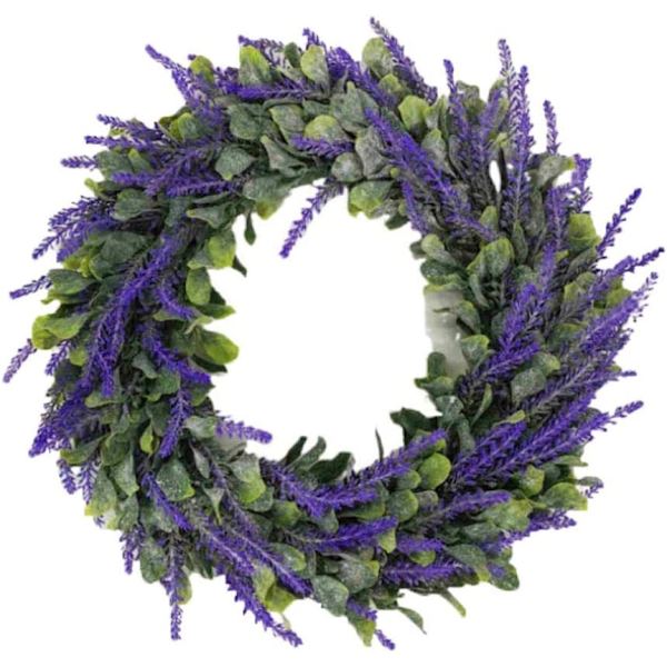 Kunstig lavendelblomsterkrans Lavendeldekorasjon Dørkrans