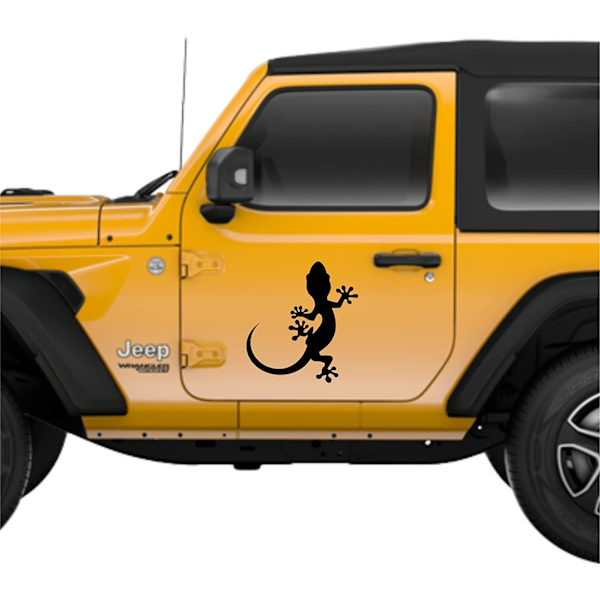(Gloss Black 30x33cm cm) Sæt med 2 - Gecko Lizard - Stickers til