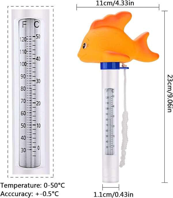 Flydende pooltermometer, sød tegneserie