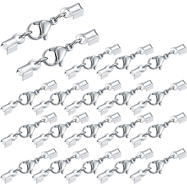 Hummerkloslås, Kloslås med sladdände, Fästklämma för armband, Halsband, Örhängen, Smyckestillverkning - 20 st