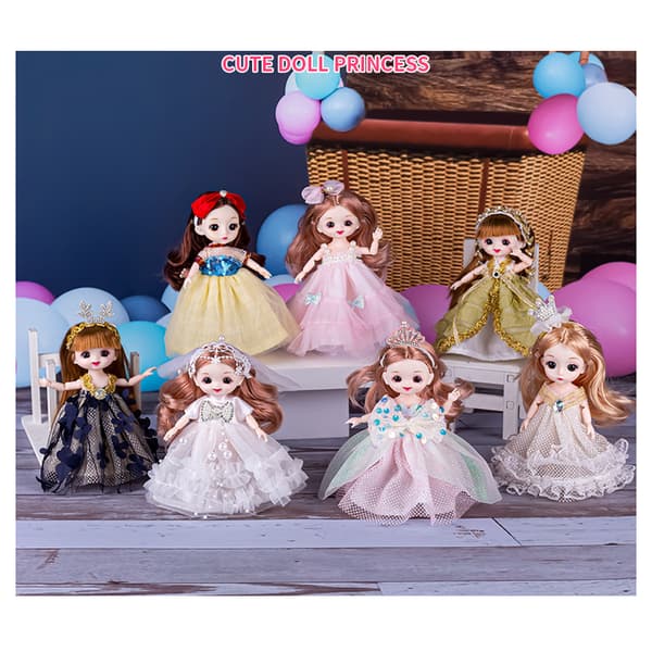 7 set prinsessklänningar 17cm docka modeklänning nya kläder ch