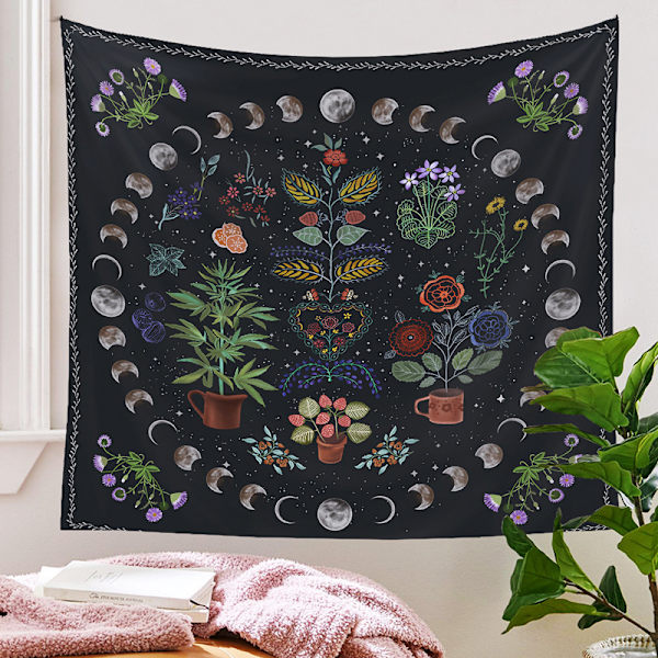 130x150cm Mandala Vægophæng Gobelin til Natur Dekorationer Sengetæppe Tæppe til Hjem Stue Soveværelse Sovesal Dekor(E)