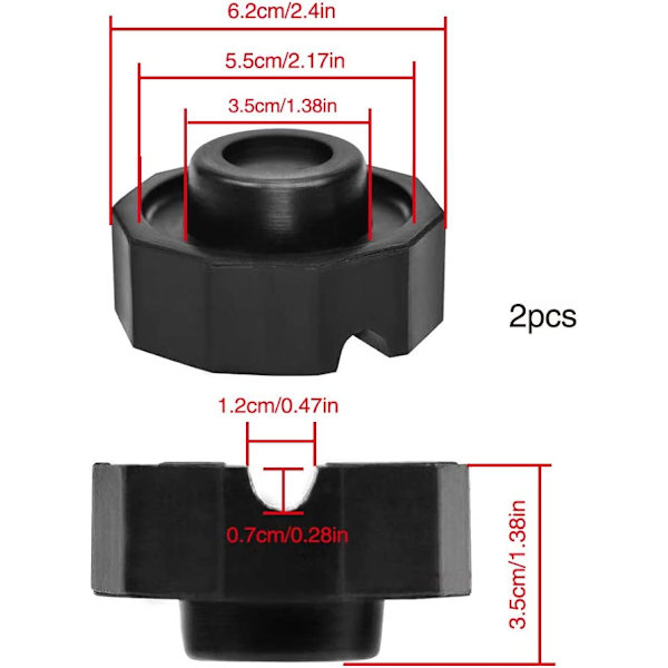 2 stk Universal Polyanjular Gummipute, Gummistøtfanger Bl