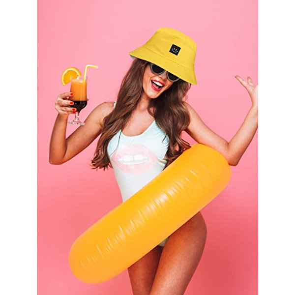 3 stk. Smilende bøttehatt strand solhatt unisex fiskerhatter