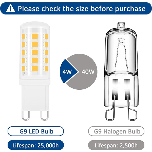 4W G9 LED-lamppu neutraali valkoinen 4000K, 400LM, 40W 33W G9 Halo ed49 |  Fyndiq