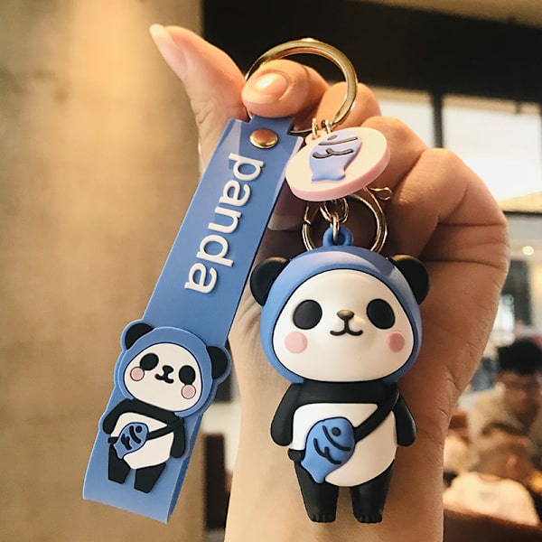 Lady Girl Cute PVC Panda avaimenperä luova uudenvuoden lahja Ani