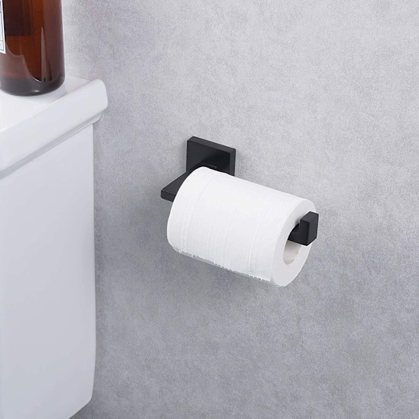 2-pak sort toiletpapirholder og håndklædeholder sæt badeværelse tilbehør