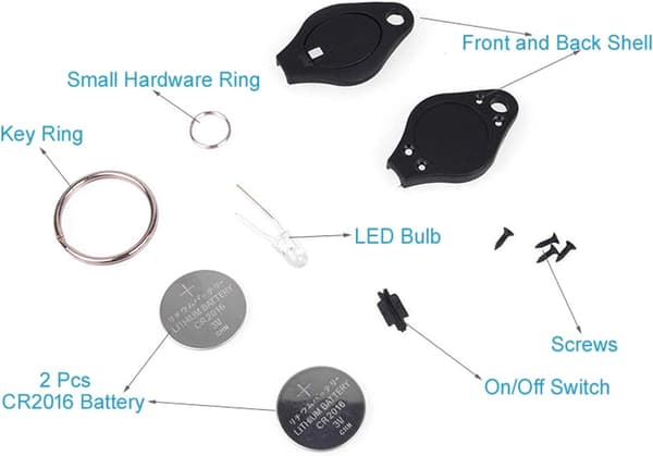 7-pakkaus erittäin kirkkaita mini LED-avainperän taskulamppuja, avaimenperän taskulamppu