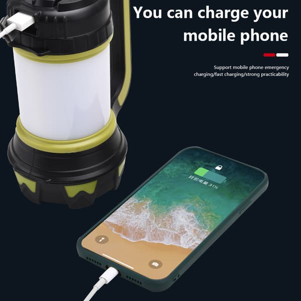 Camping lanterne, USB genopladelig LED campinglys dæmpbar Ip6