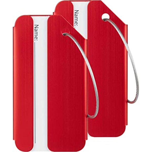 (punainen) Matkalaukkujen ja laukkujen etiketit ruostumatonta terästä alumiinia