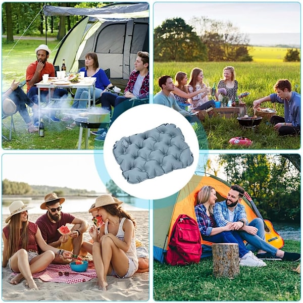Vattentät Sittdyna Inflatable Sittdyna Kontorsstol Kudde Bärbar Stadion Camping Sittdyna för Utomhus