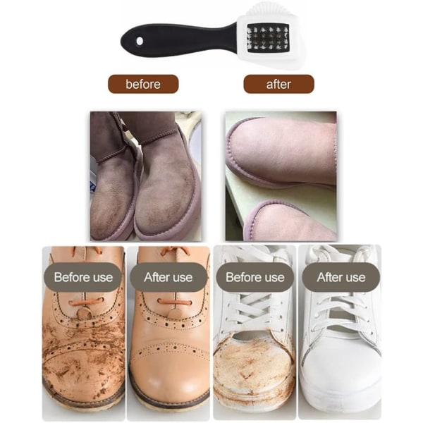 Mockaborste för rengöring av skor - Nubuck Skoborste för Mocka Leat