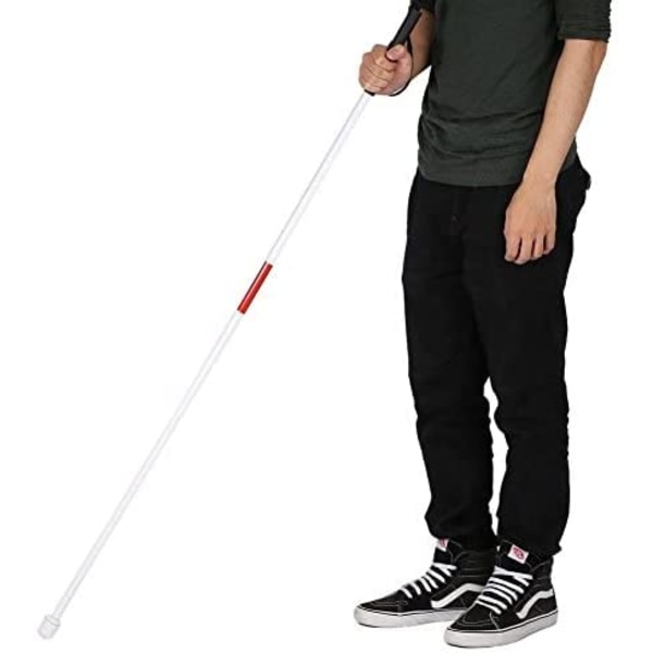 Valkoinen kävelykeppi, sokeiden keppi, 127 cm 4-osainen alumiiniseos taittuva A