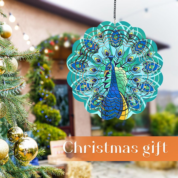 Peacock-metalli tuulituuli - Lahjat naisille, äidille, mummoille, vaimoille, riippuva tuulituuli ulko- ja sisätiloihin B