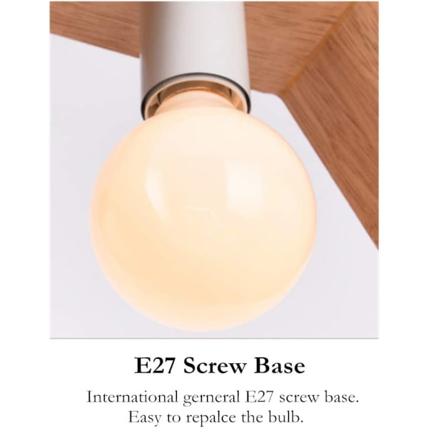 E27 Kreativa Hängande Lampor Industriell Trä Taklampa Mo