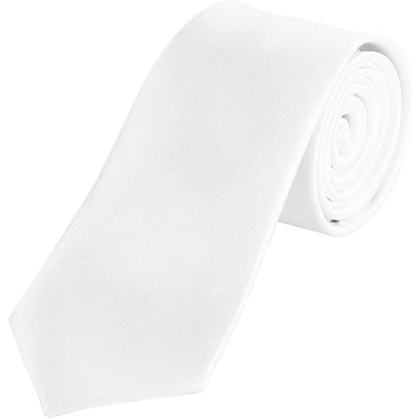 Håndlaget klassisk 5 cm hvitt slips for jobb eller spesielle anledninger