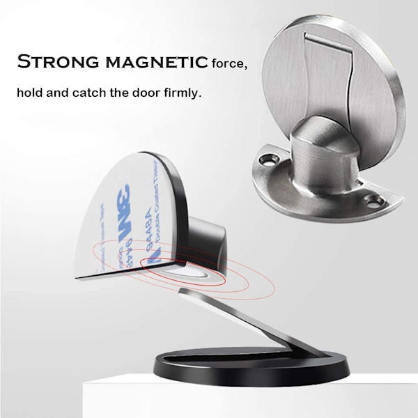 Magnetisk dørstopper, gulvmontert dørstopper, usynlig og